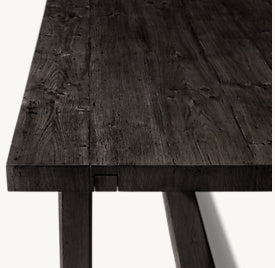 Cavell Rectangular Extension Dining Table – top view