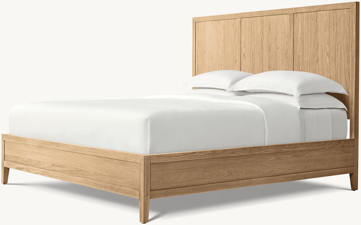 French Contemporary Panel Bed – Light Oak