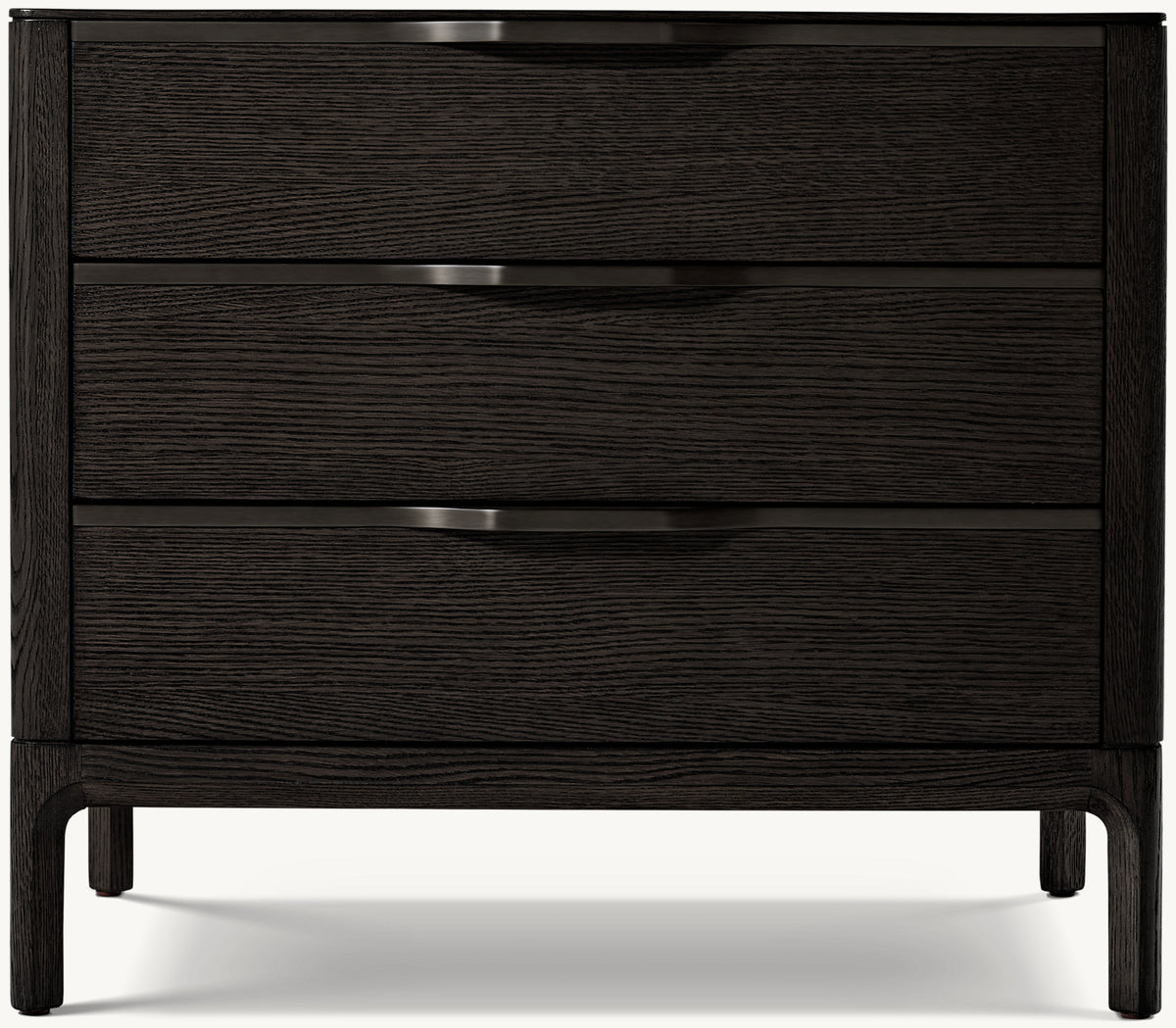 Padua Closed Nightstand – Black Oak/Bronze