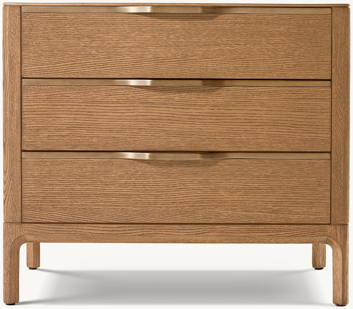 Padua Closed Nightstand – Natural Oak/Light Brass