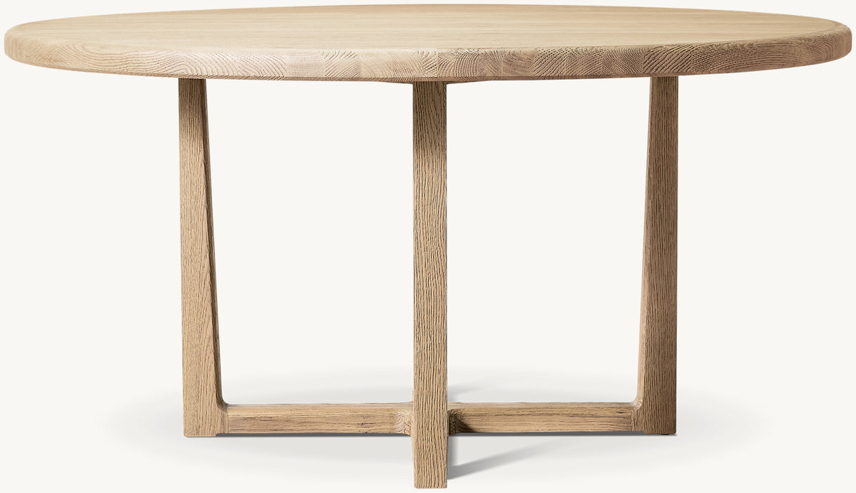 Galen Oak Round Dining Table — Greige Oak