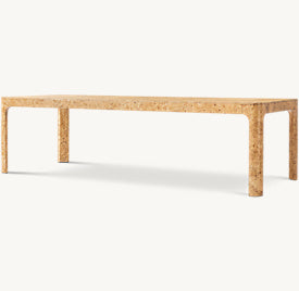 Bellamy Burl Rectangular Dining Table – angled view