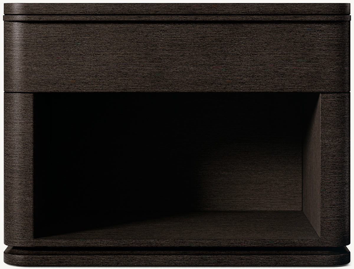 Ligné Open Nightstand – Black Brushed Oak