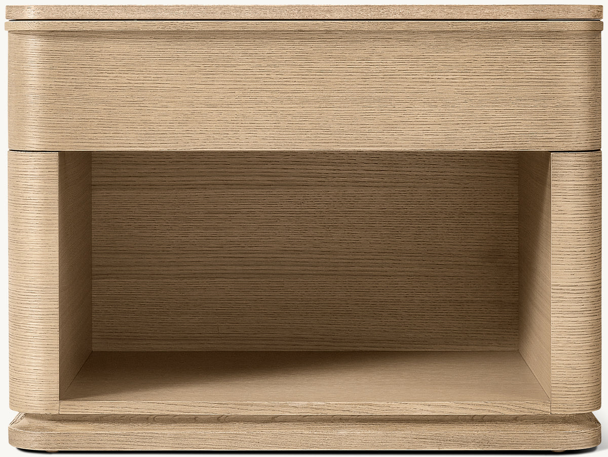 Ligné Open Nightstand – Greige Brushed Oak