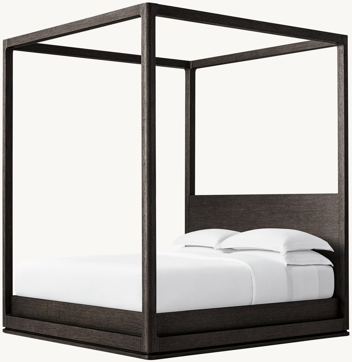 Ligné Canopy Bed – Black Brushed Oak