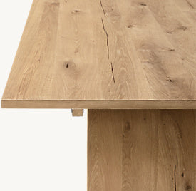 Wylen Oak Rectangular Extension Dining Table – top view