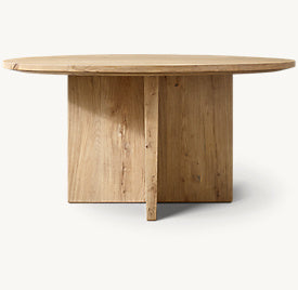 Wylen Oak Round Dining Table – front view