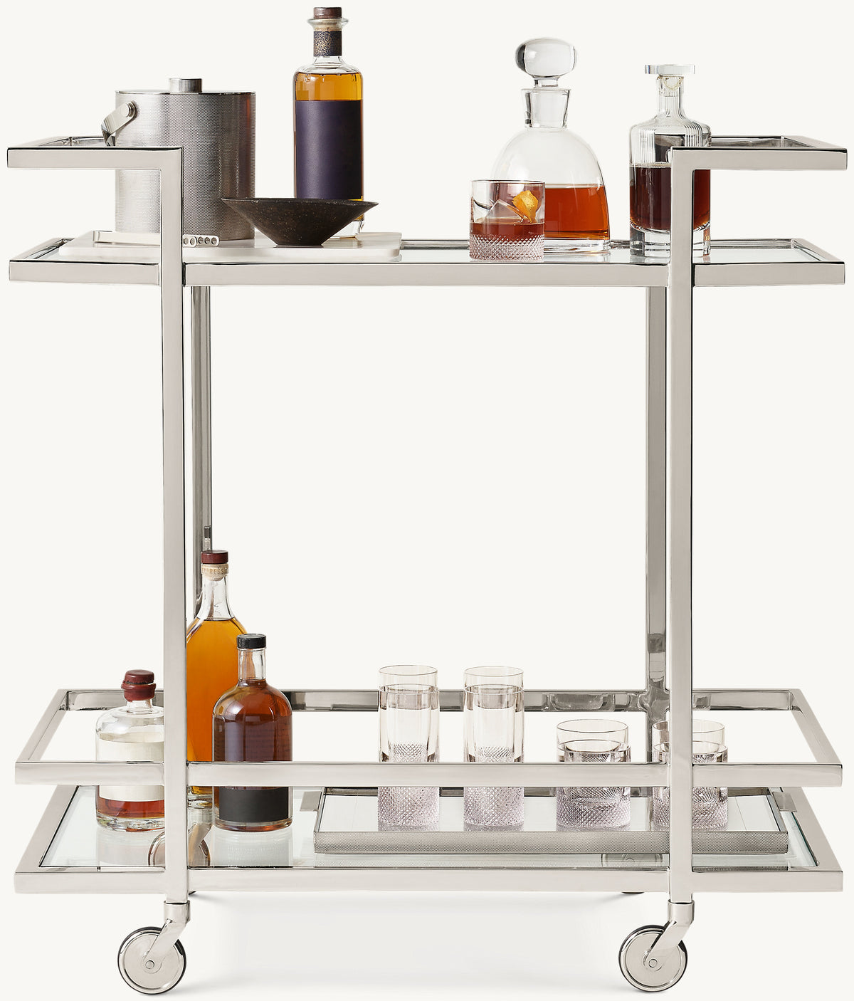 Hoxton Bar Cart – Polished Nickel
