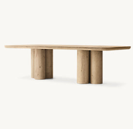 Osen Cylinder Rectangular Dining Table – angled view