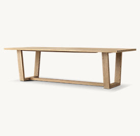 Montera Coast Trestle Rectangular Dining Table — Angled view