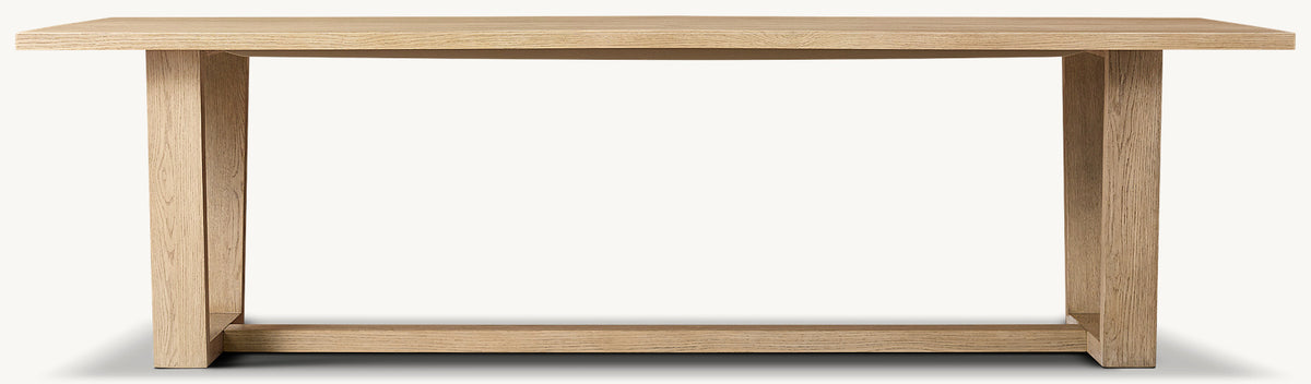 Montera Coast Trestle Rectangular Dining Table — Greige Oak