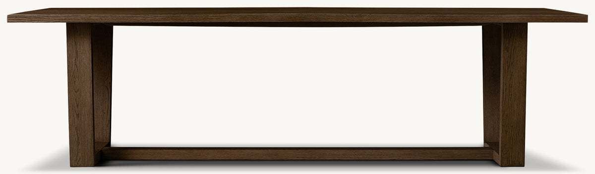 Montera Coast Trestle Rectangular Dining Table — Brown Oak