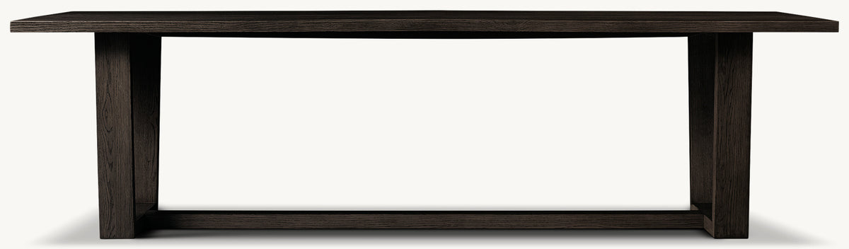 Montera Coast Trestle Rectangular Dining Table — Black Oak