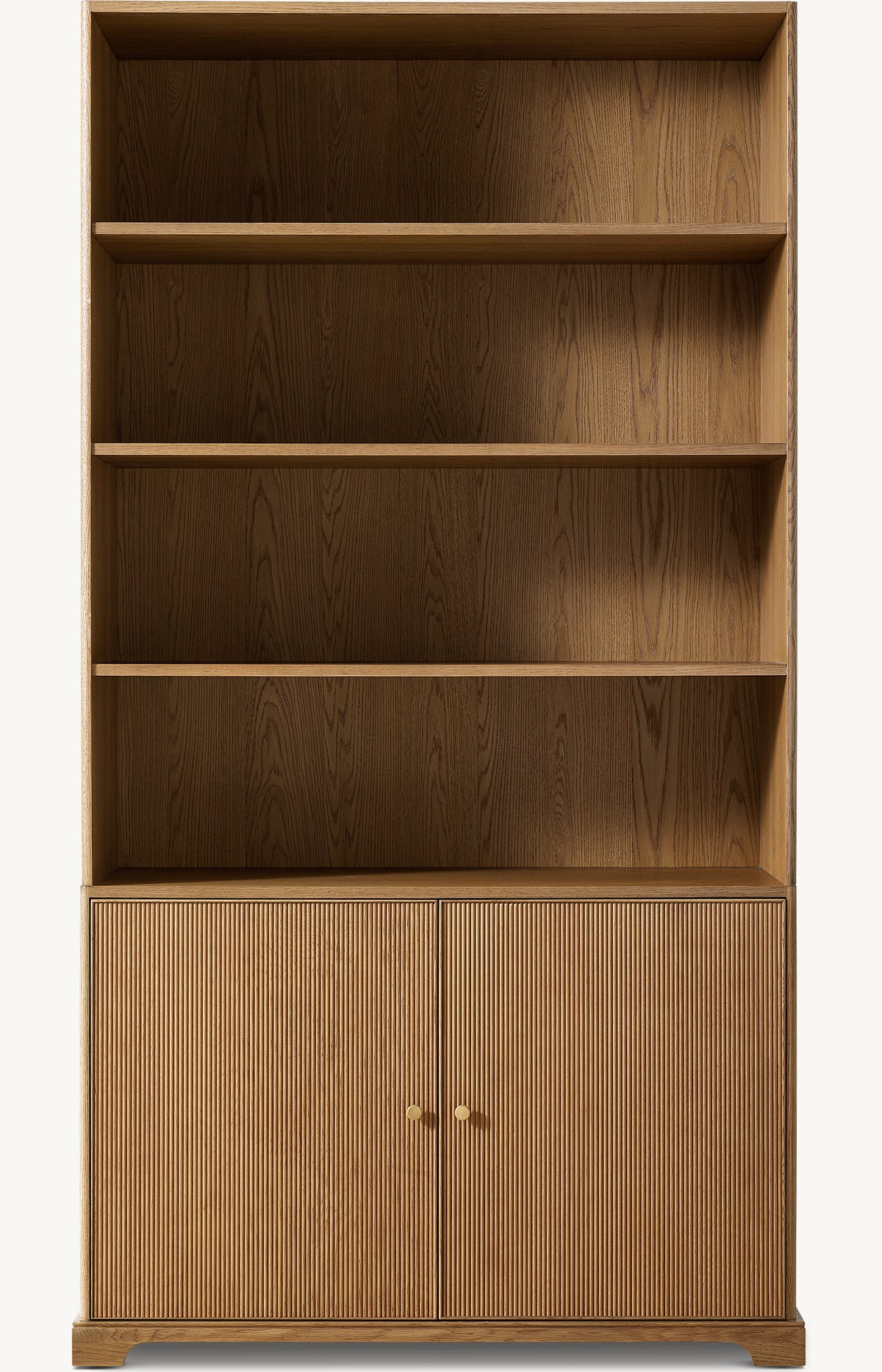 Genevieve Reeded Sideboard & Hutch – Natural Oak