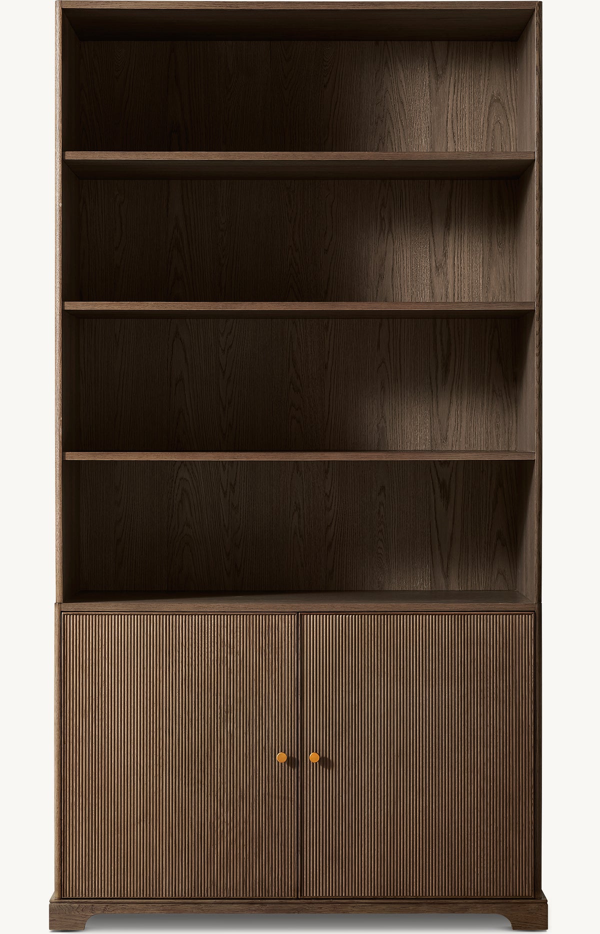 Genevieve Reeded Sideboard & Hutch – Brown Oak