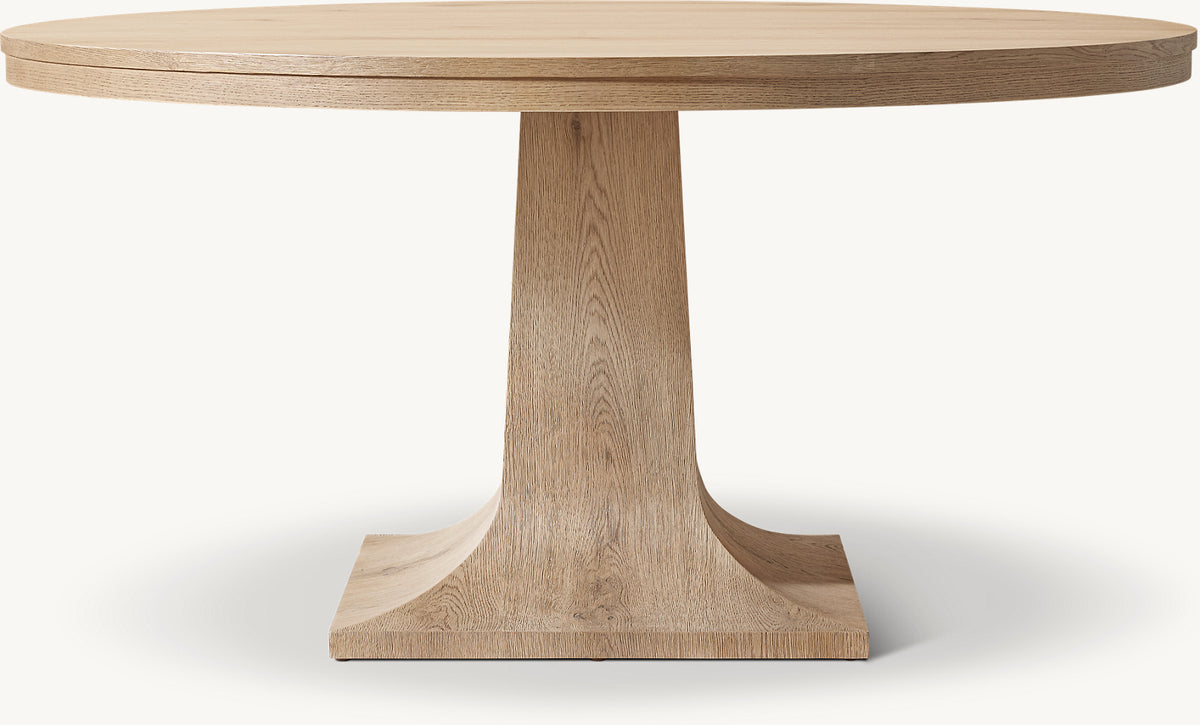 Delfin Round Dining Table — Greige Oak