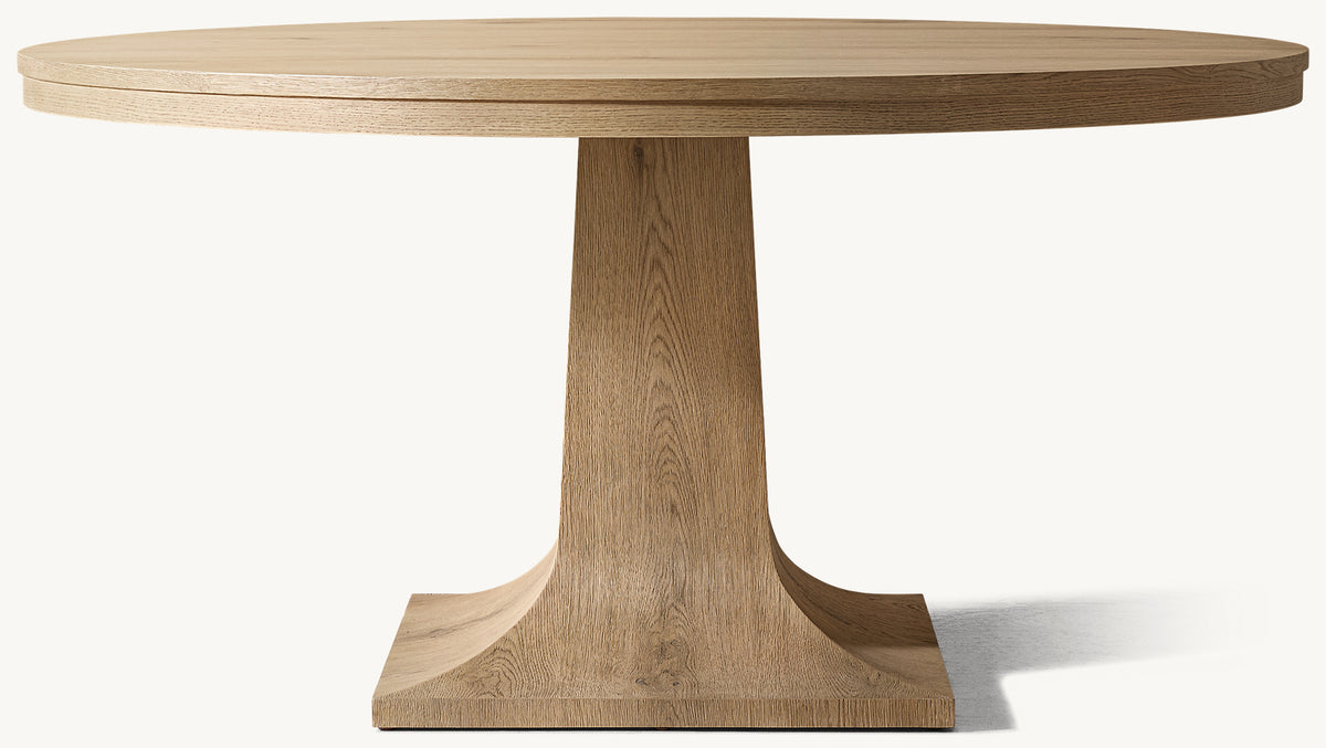 Delfin Round Dining Table — Light Oak
