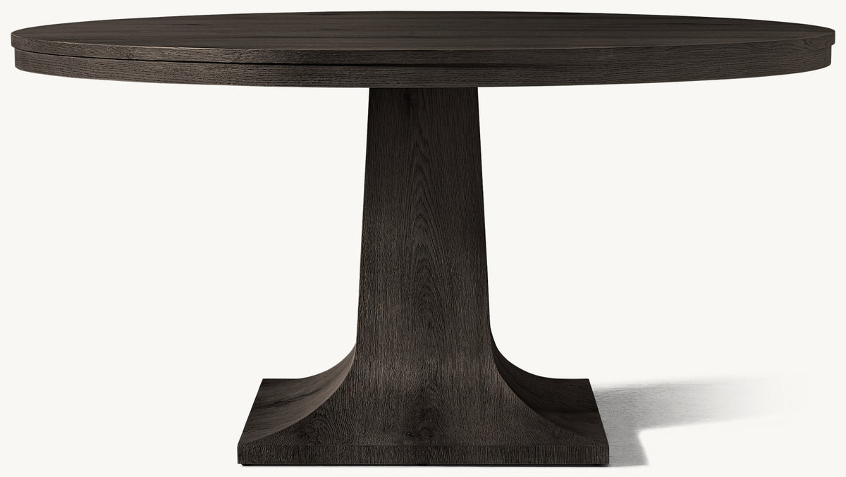 Delfin Round Dining Table — Black Oak