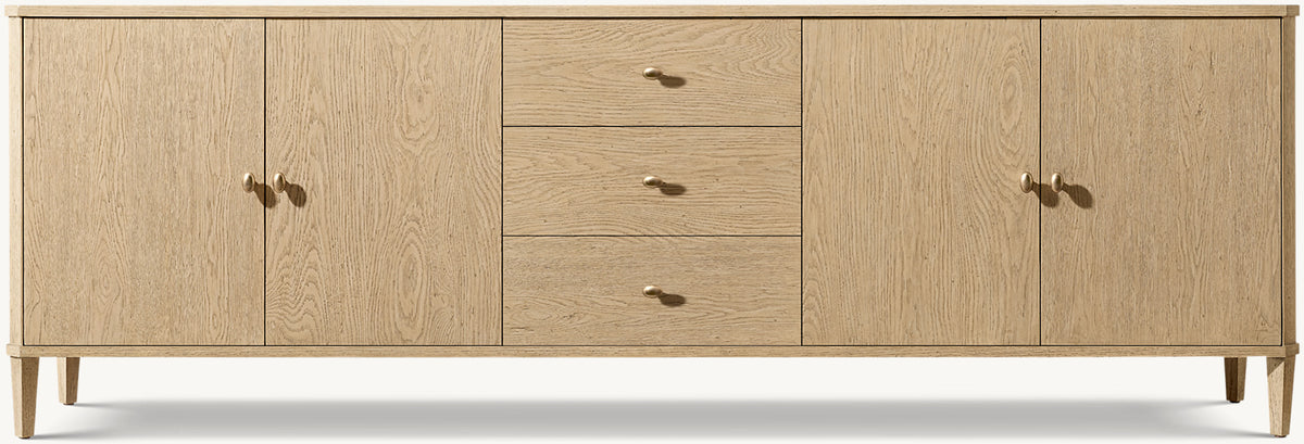 Delphine 4-Door Sideboard with Drawers – Greige Oak