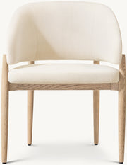 Front view of Eva Fabric Dining Armchair