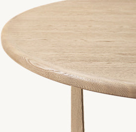 Galen Oak Round Dining Table — Top view