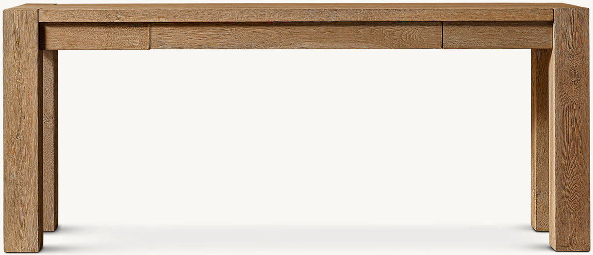 Drifted Reclaimed Oak Console Table With Drawers – Drifted Reclaimed Natural Oak finish, front view