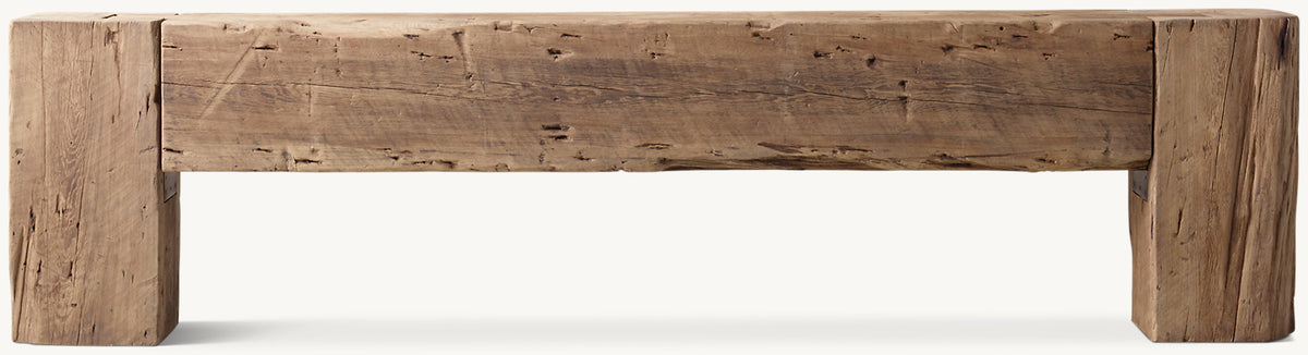Reclaimed English Beam Console Table – front view of the beam-style console