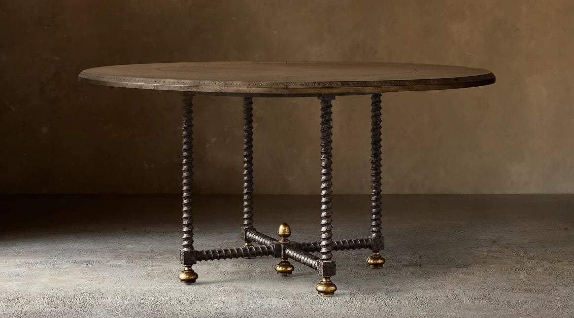Belluno Brass Round Dining Table