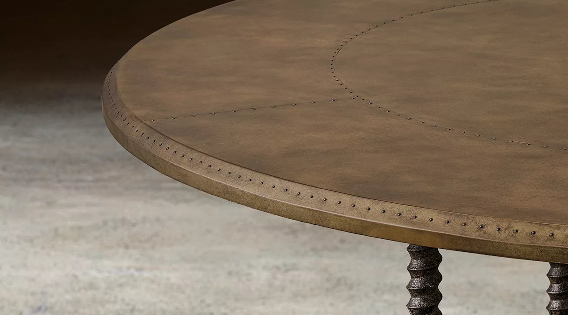 Belluno Brass Round Dining Table