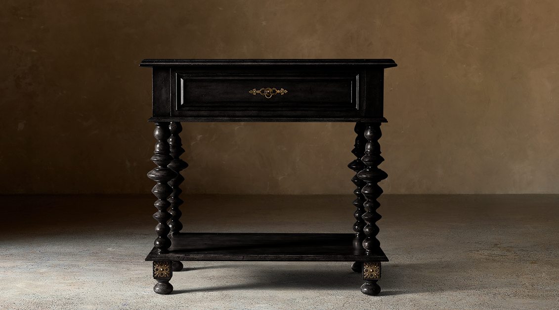 Paloma Rectangular Bedside Table – Ebony