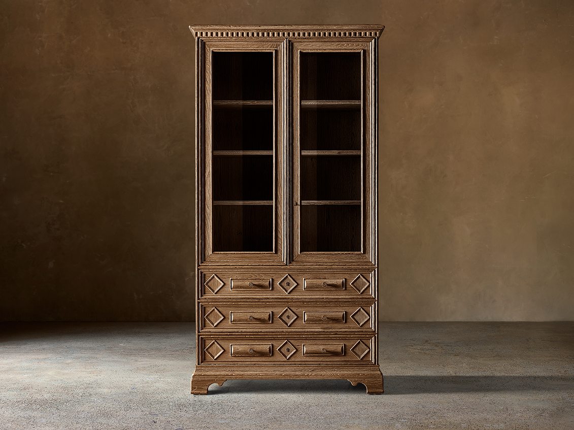 Oliviero Glass Sideboard & Hutch – Cognac